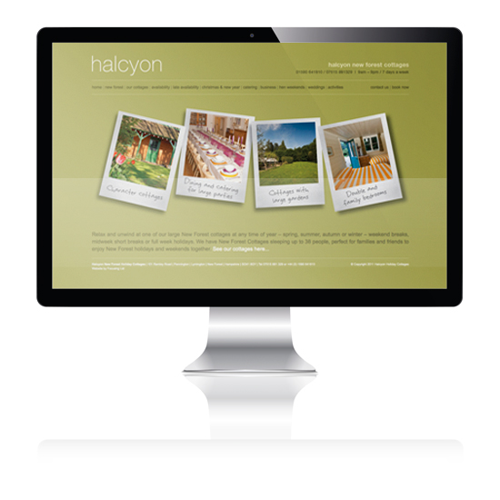 Halcyion Holiday Cottages website Design